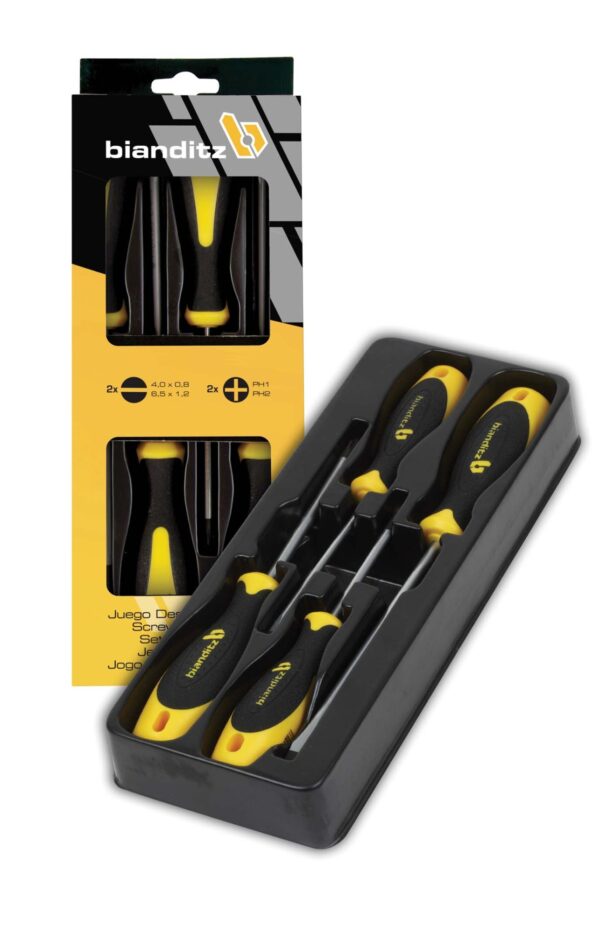 Set Cacciaviti Guepard Bianditz Piatto 4 x 0.8 - 6.5 x 1.2 / PH 1 x 75mm - PH 2 x 100mm 1U.
